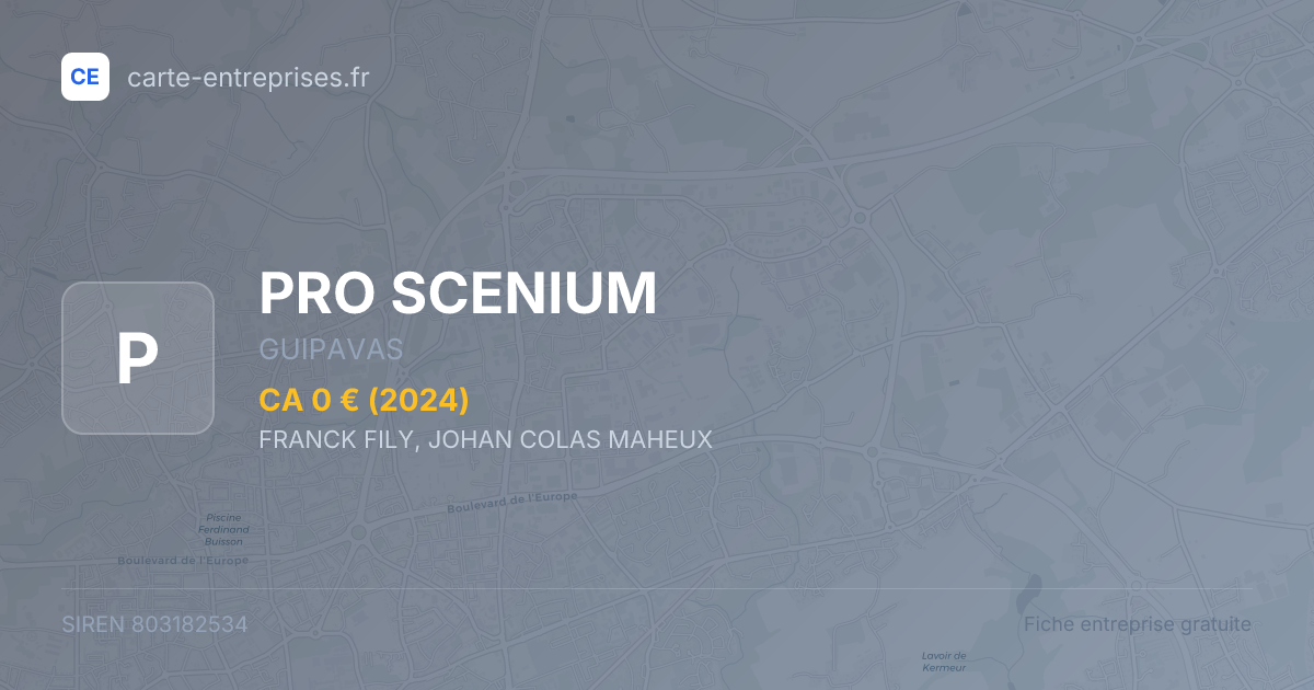 PRO SCENIUM — 803182534 — fiche entreprise