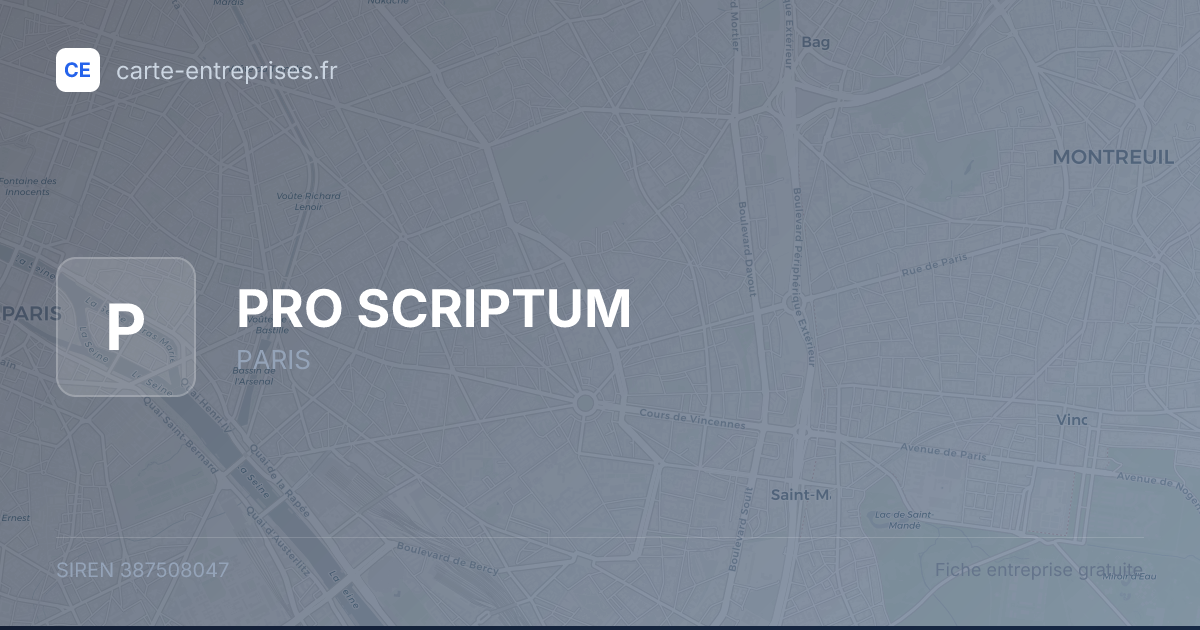 PRO SCRIPTUM — 387508047 — fiche entreprise