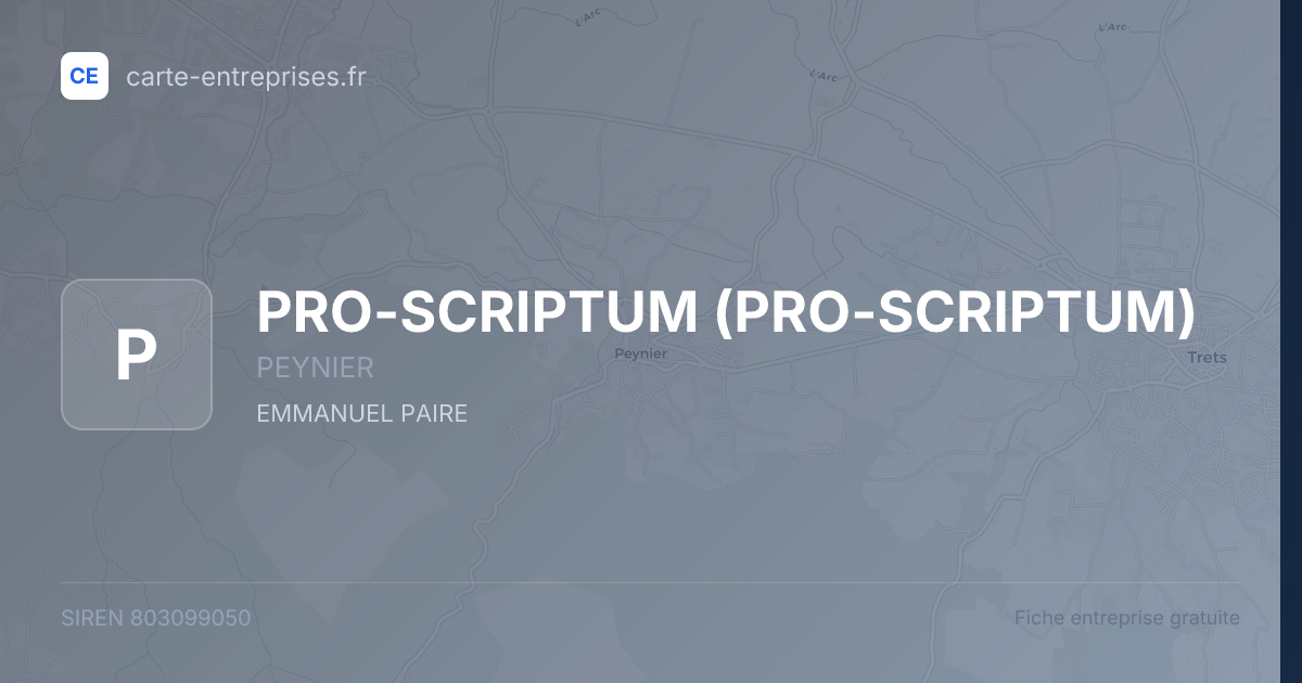 PRO-SCRIPTUM — 803099050 — fiche entreprise