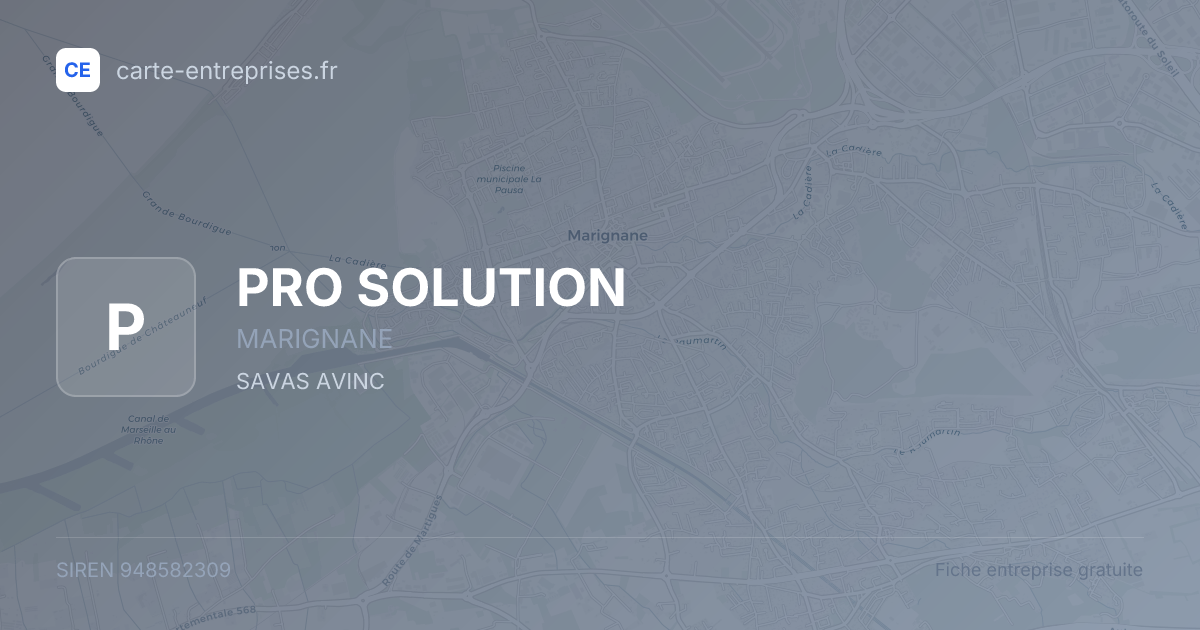 PRO SOLUTION — 948582309 — fiche entreprise