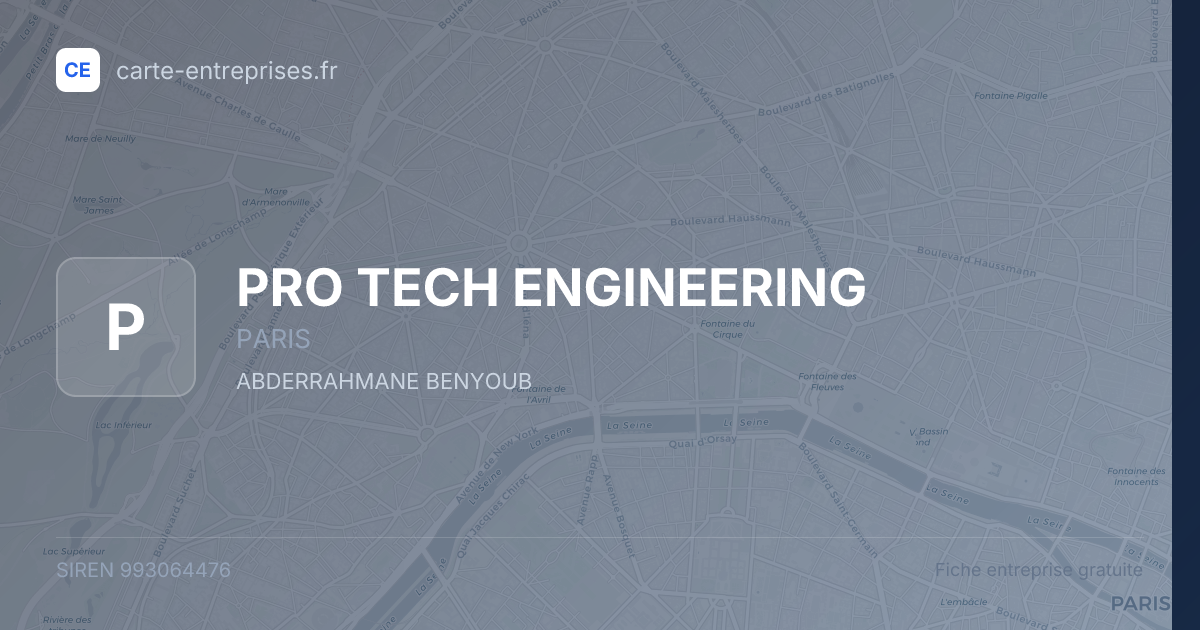 PRO TECH ENGINEERING — 993064476 — fiche entreprise