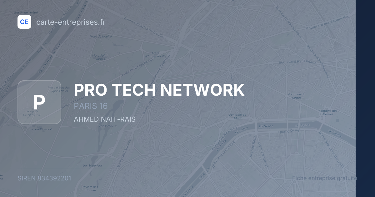 PRO TECH NETWORK — 834392201 — fiche entreprise
