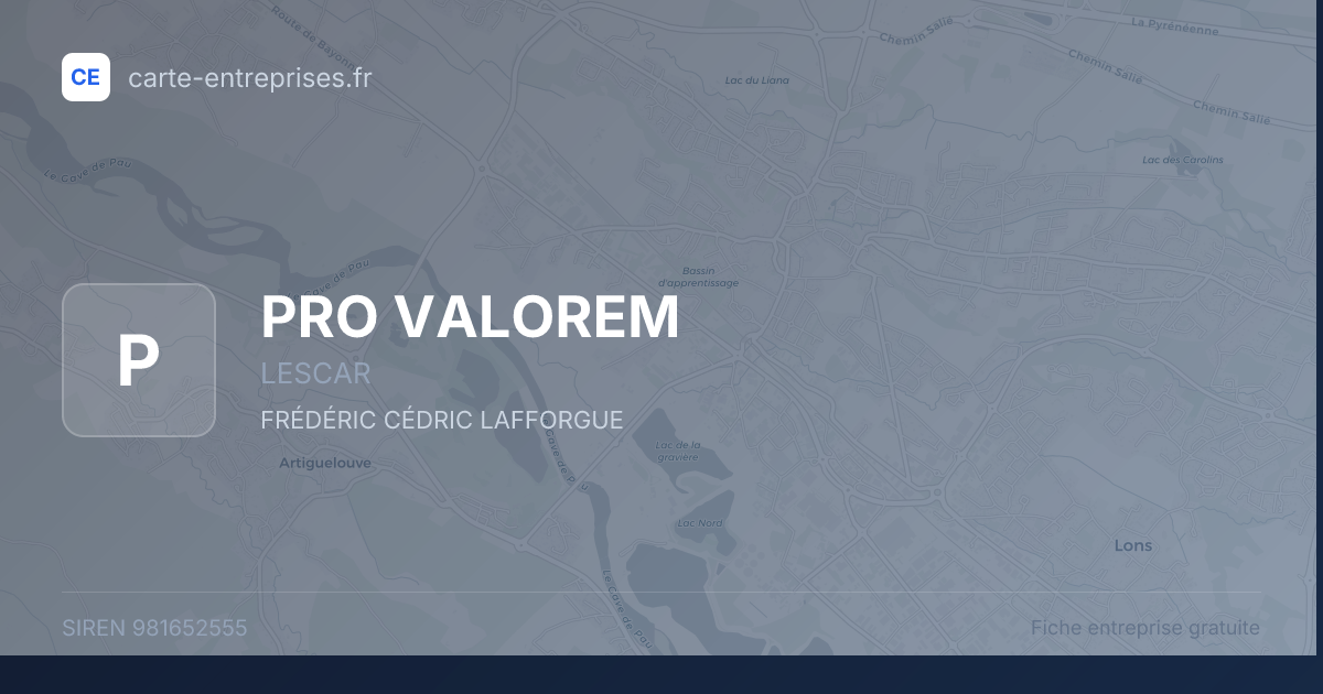 PRO VALOREM — 981652555 — fiche entreprise