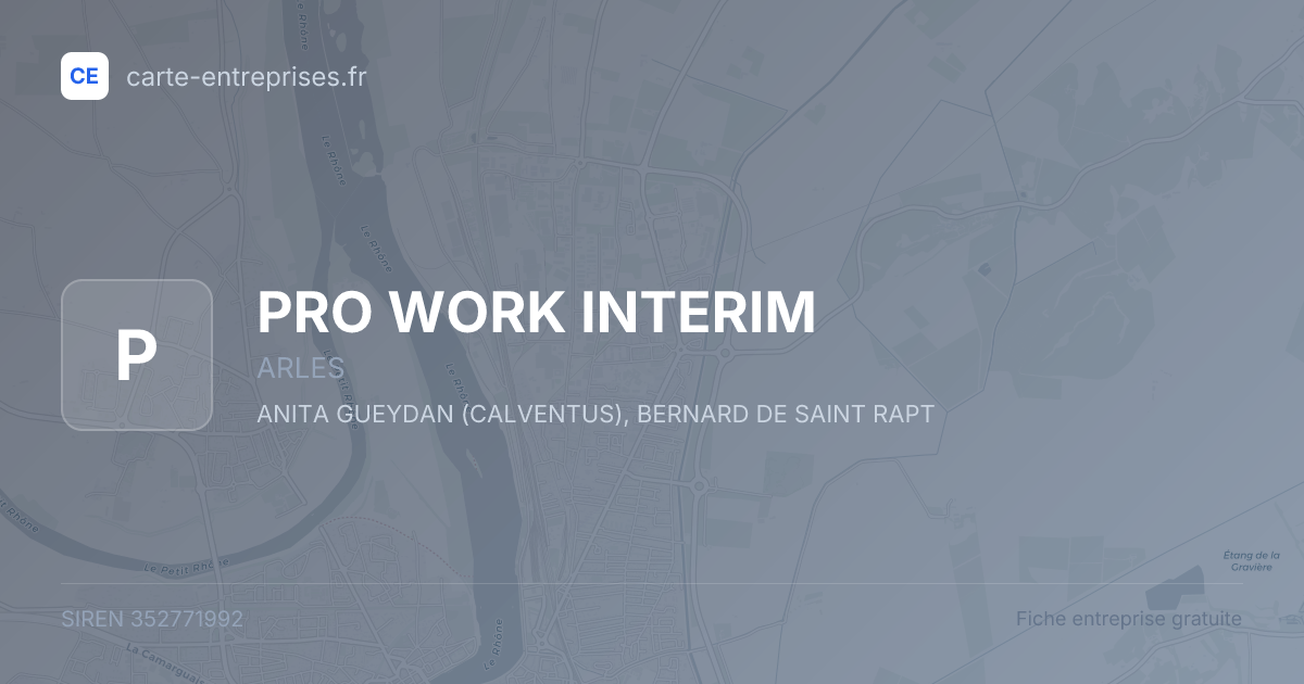 PRO WORK INTERIM — 352771992 — fiche entreprise