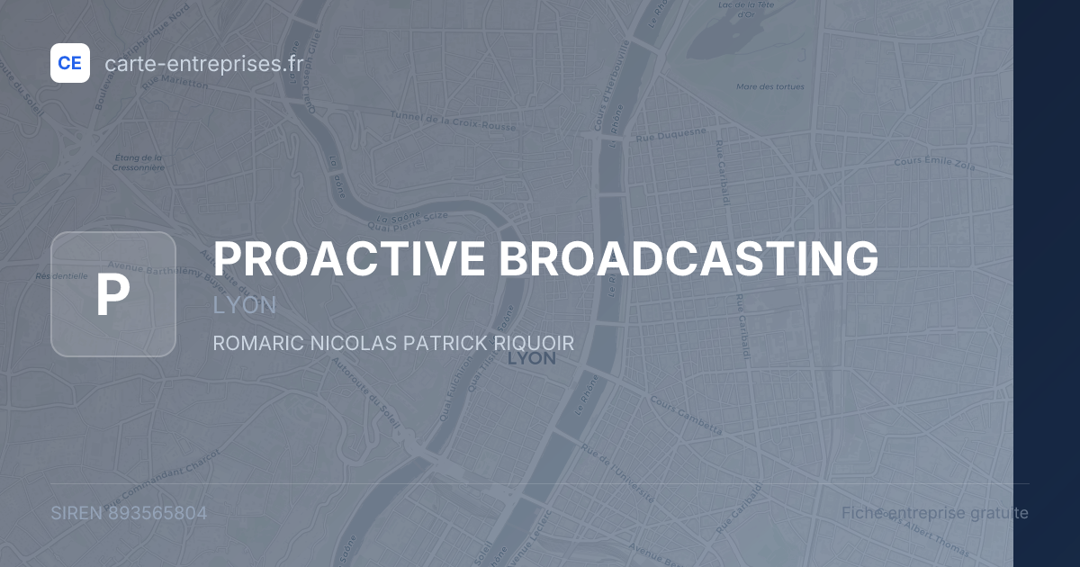 PROACTIVE BROADCASTING — 893565804 — fiche entreprise