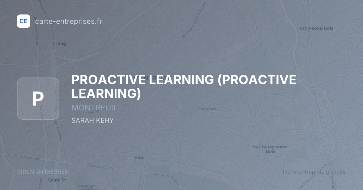 PROACTIVE LEARNING — 941650855 — fiche entreprise