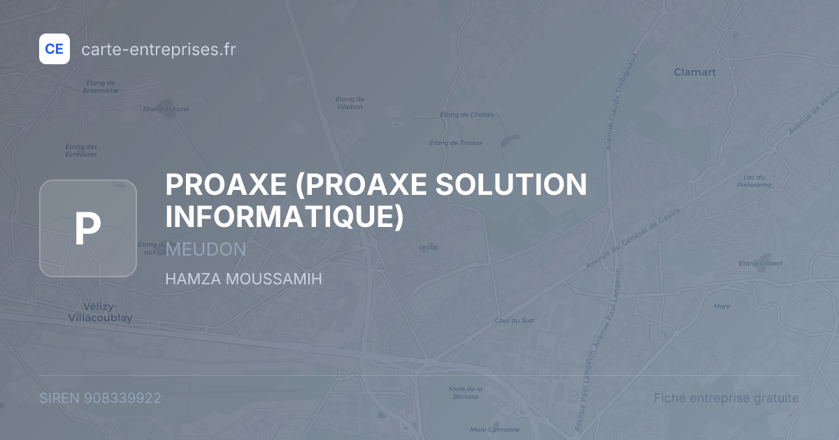 PROAXE (PROAXE SOLUTION INFORMATIQUE) — 908339922 — fiche entreprise