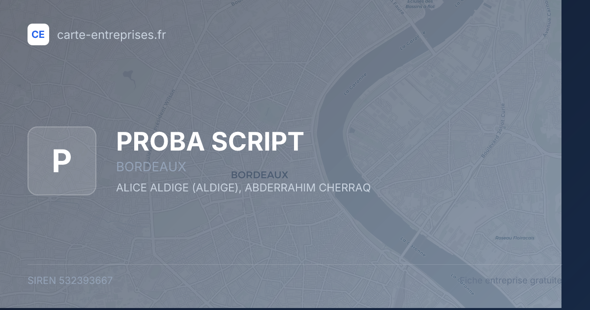 PROBA SCRIPT — 532393667 — fiche entreprise