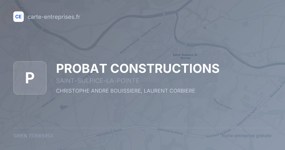 PROBAT CONSTRUCTIONS — 751565953 — fiche entreprise