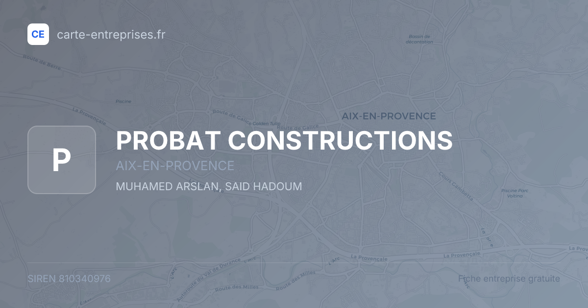 PROBAT CONSTRUCTIONS — 810340976 — fiche entreprise