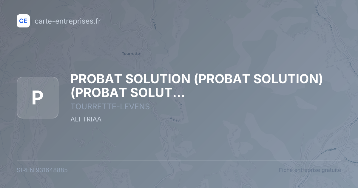 PROBAT SOLUTION (PROBAT SOLUTION) (PROBAT SOLUTION) — 931648885 — fiche entreprise