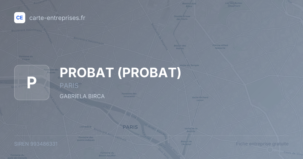 PROBAT — 993486331 — fiche entreprise