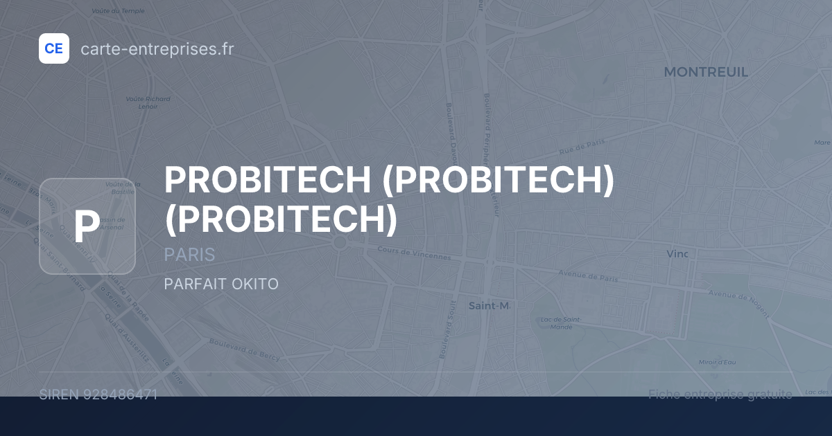 PROBITECH (PROBITECH) (PROBITECH) — 928486471 — fiche entreprise