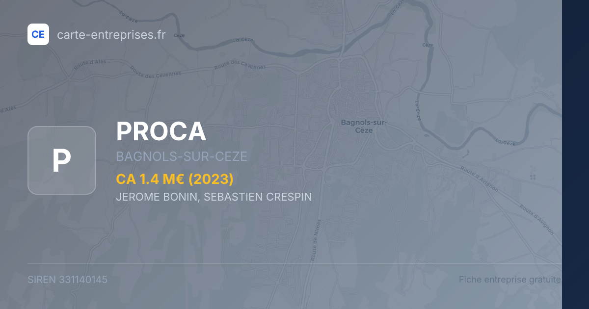 PROCA — 331140145 — fiche entreprise