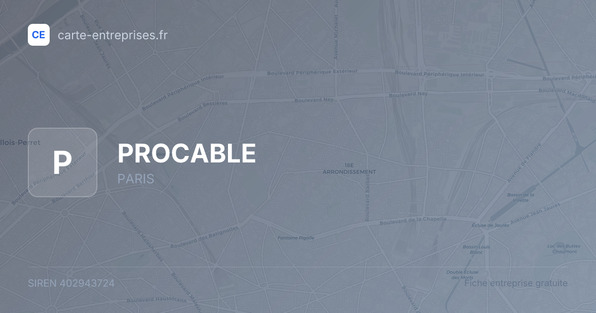 PROCABLE — 402943724 — fiche entreprise