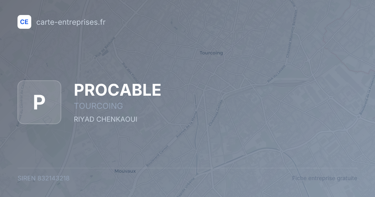 PROCABLE — 832143218 — fiche entreprise