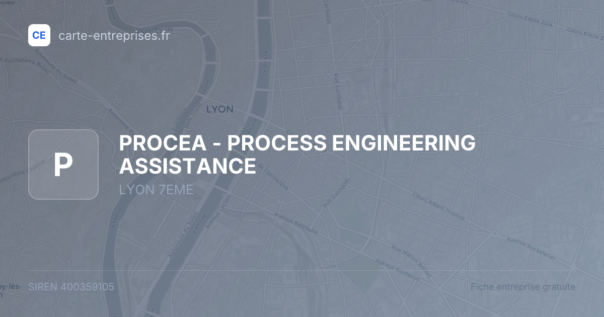 PROCEA - PROCESS ENGINEERING ASSISTANCE — 400359105 — fiche entreprise