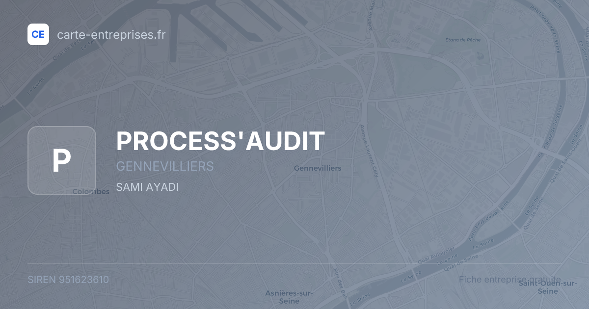 PROCESS'AUDIT — 951623610 — fiche entreprise