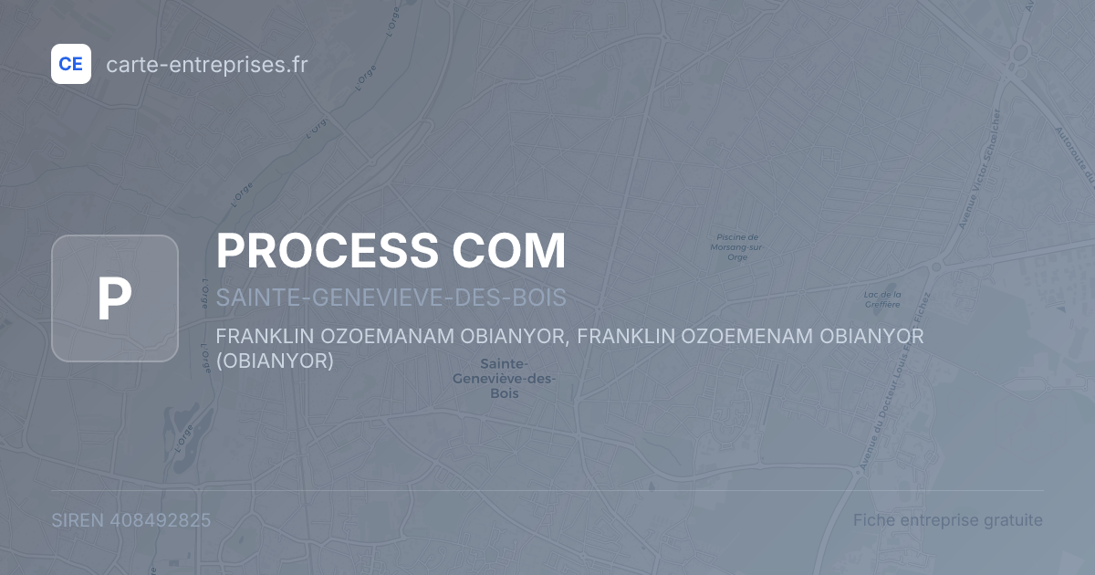 PROCESS COM — 408492825 — fiche entreprise