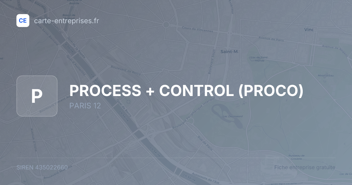 PROCESS + CONTROL (PROCO) — 435022660 — fiche entreprise