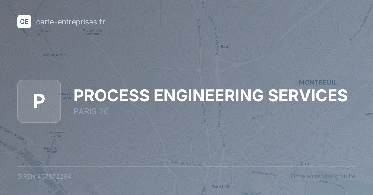 PROCESS ENGINEERING SERVICES — 437872294 — fiche entreprise