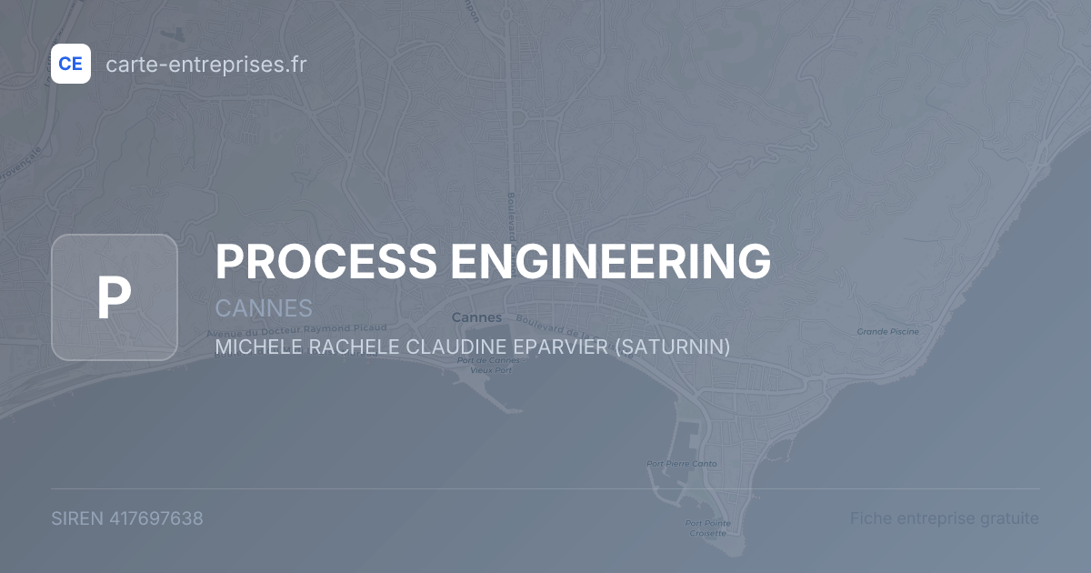 PROCESS ENGINEERING — 417697638 — fiche entreprise