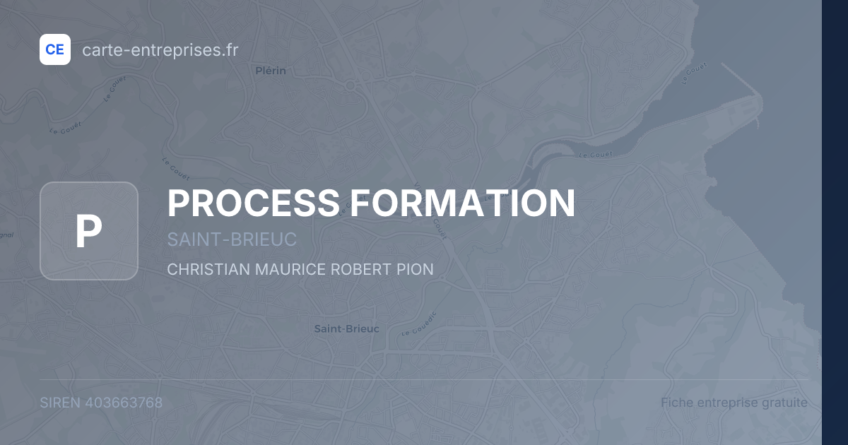 PROCESS FORMATION — 403663768 — fiche entreprise