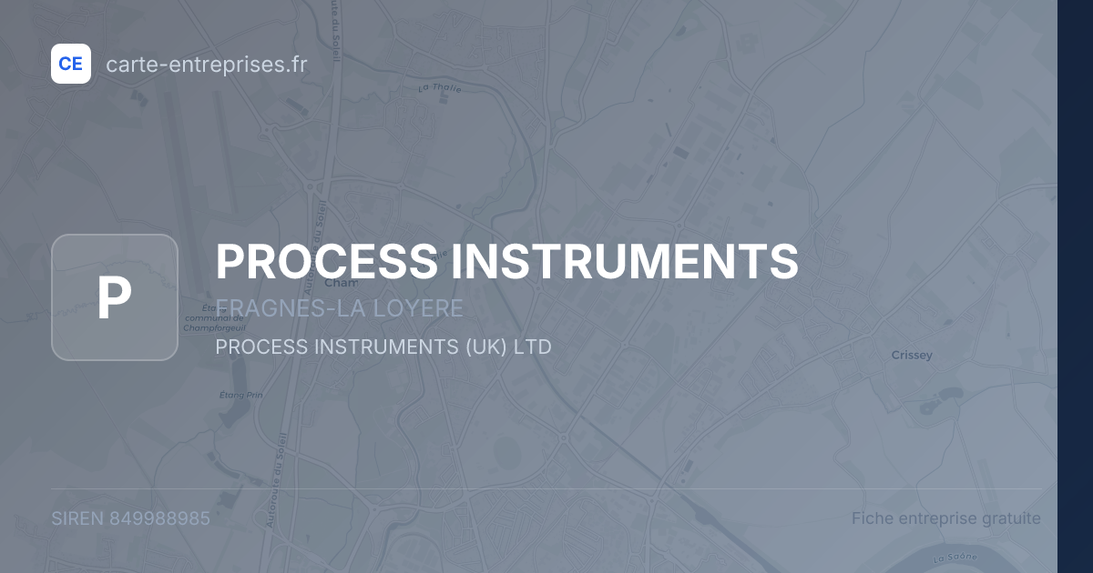 PROCESS INSTRUMENTS — 849988985 — fiche entreprise