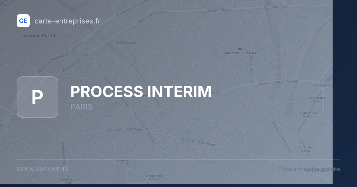 PROCESS INTERIM — 404444143 — fiche entreprise