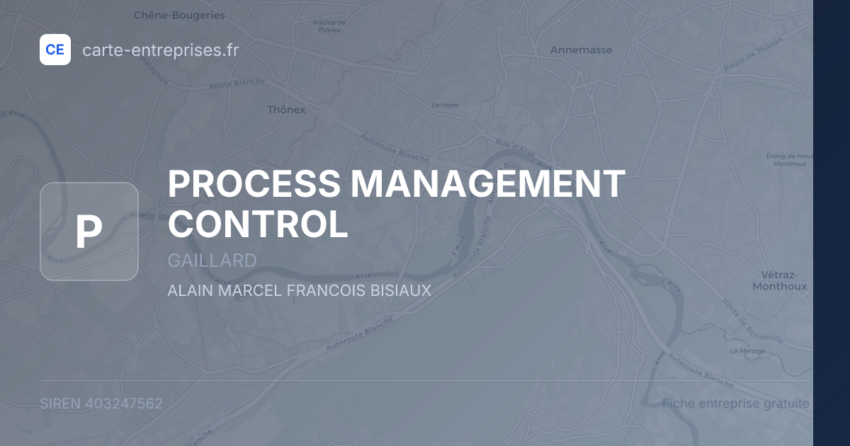 PROCESS MANAGEMENT CONTROL — 403247562 — fiche entreprise