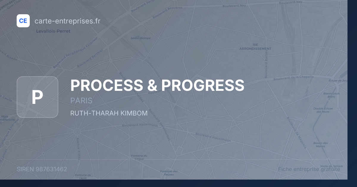PROCESS & PROGRESS — 987631462 — fiche entreprise