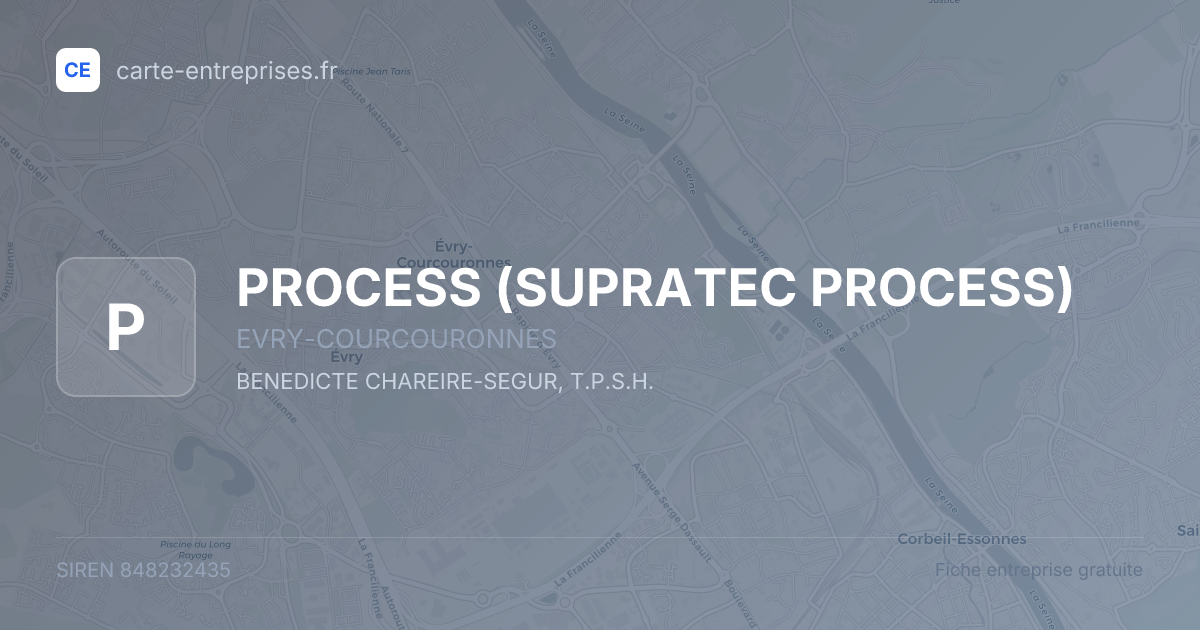 PROCESS (SUPRATEC PROCESS) — 848232435 — fiche entreprise
