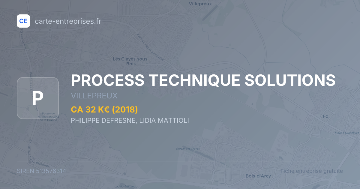 PROCESS TECHNIQUE SOLUTIONS — 513576314 — fiche entreprise