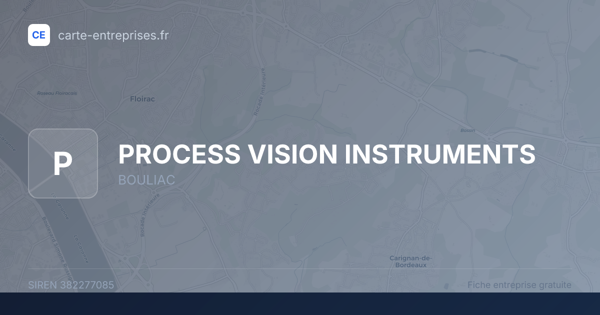PROCESS VISION INSTRUMENTS — 382277085 — fiche entreprise