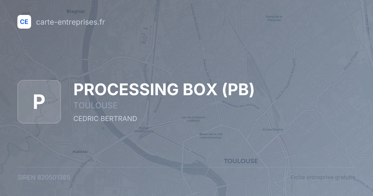 PROCESSING BOX (PB) — 820501385 — fiche entreprise