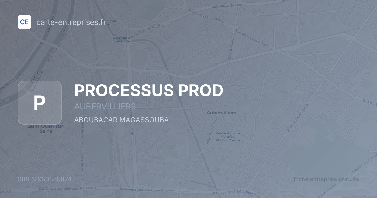 PROCESSUS PROD — 950855874 — fiche entreprise