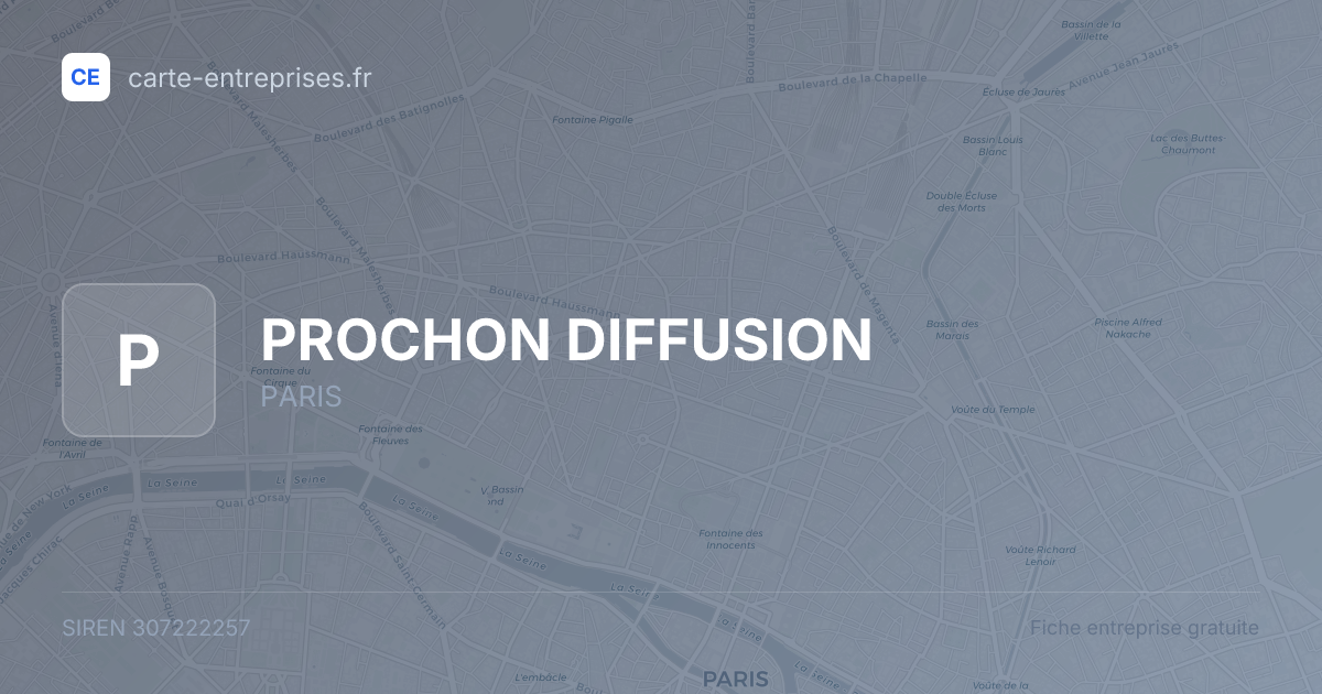 PROCHON DIFFUSION — 307222257 — fiche entreprise
