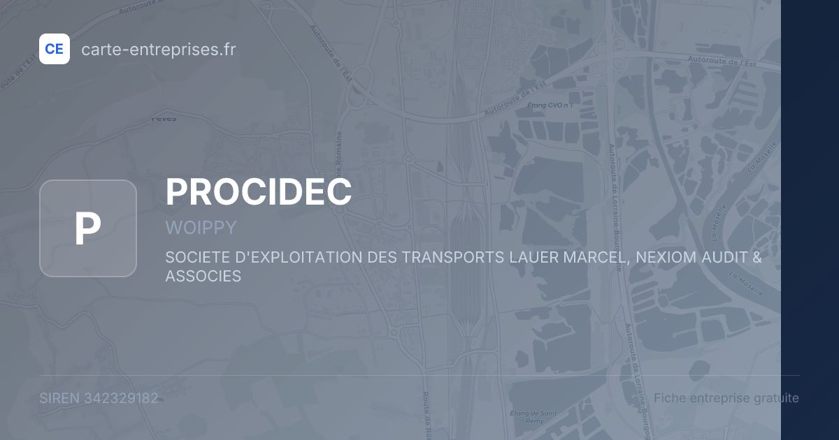 PROCIDEC — 342329182 — fiche entreprise