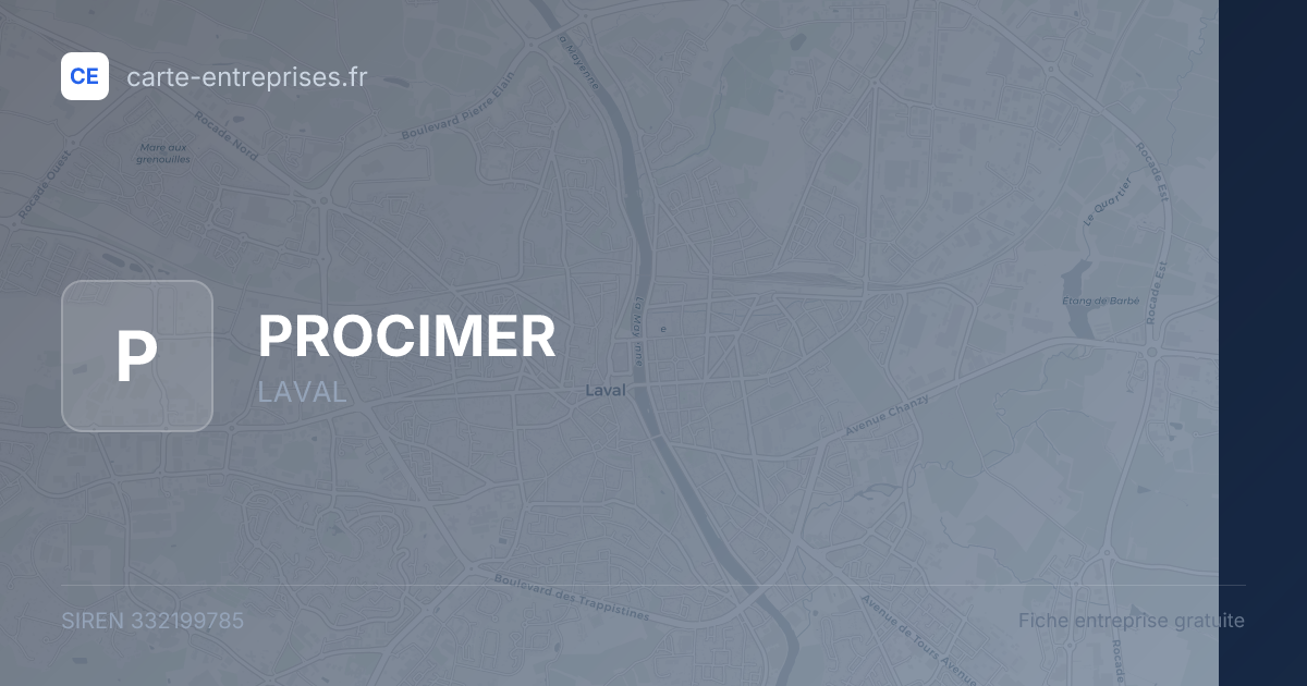PROCIMER — 332199785 — fiche entreprise