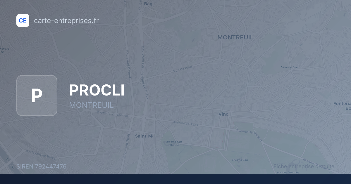 PROCLI — 792447476 — fiche entreprise