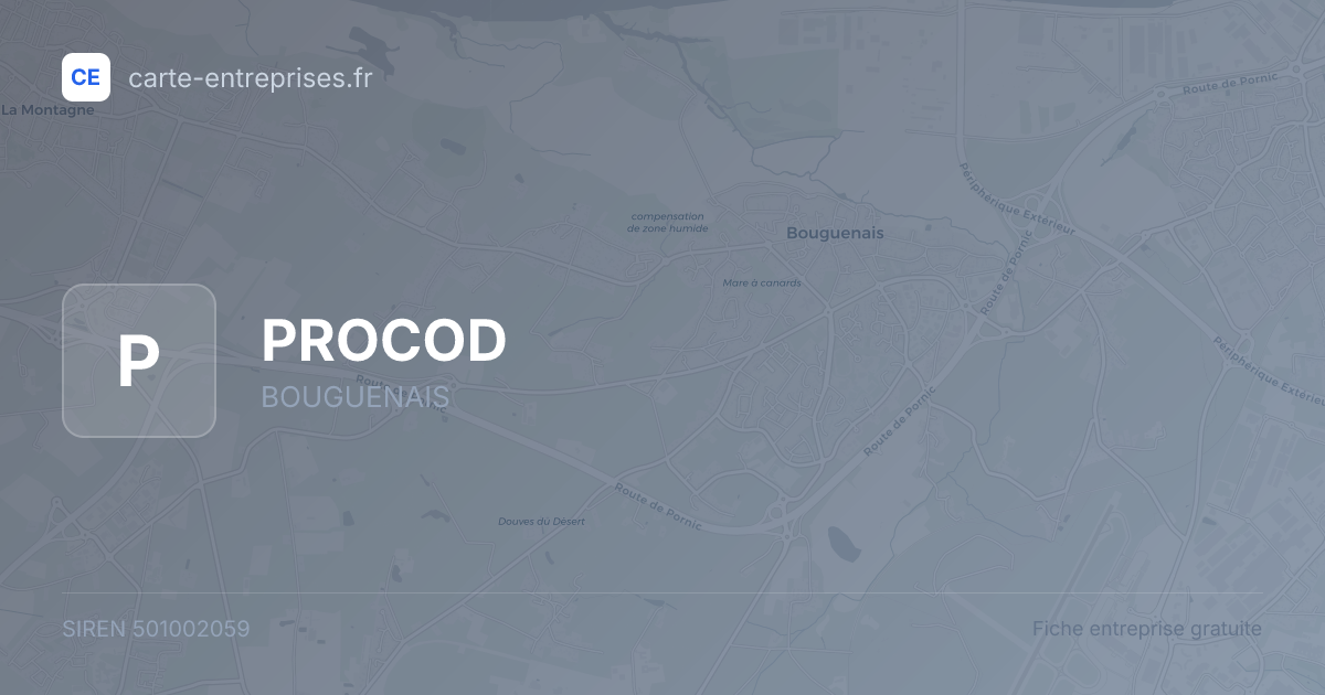 PROCOD — 501002059 — fiche entreprise