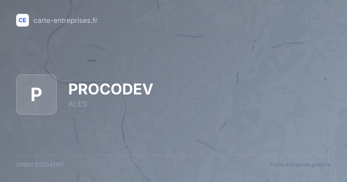 PROCODEV — 502041197 — fiche entreprise