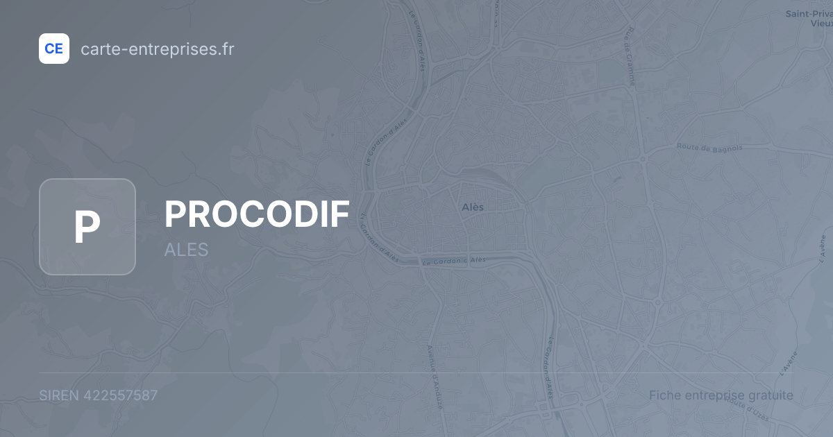 PROCODIF — 422557587 — fiche entreprise