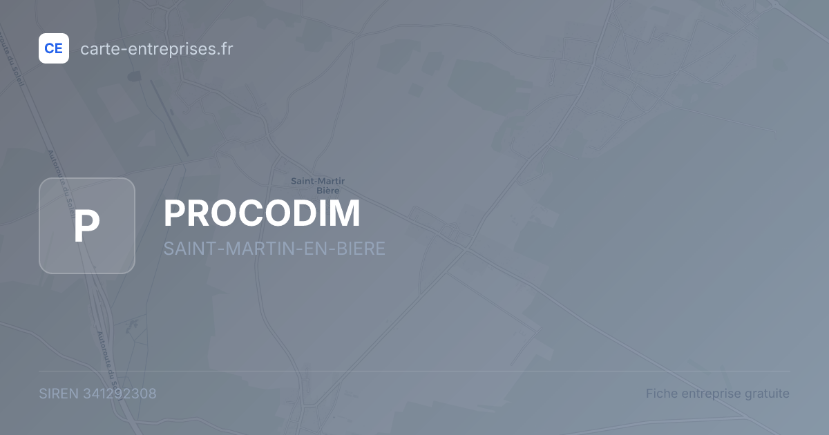 PROCODIM — 341292308 — fiche entreprise