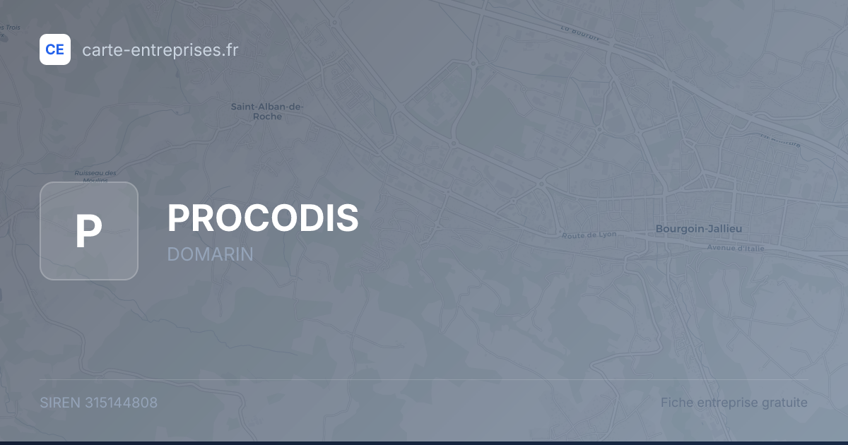 PROCODIS — 315144808 — fiche entreprise