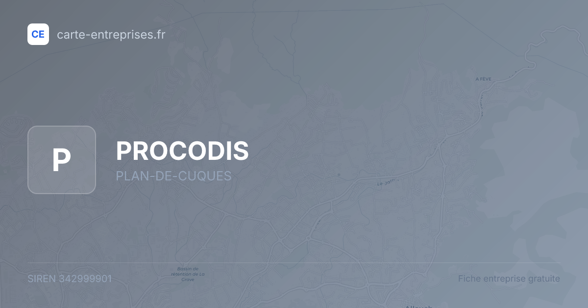 PROCODIS — 342999901 — fiche entreprise