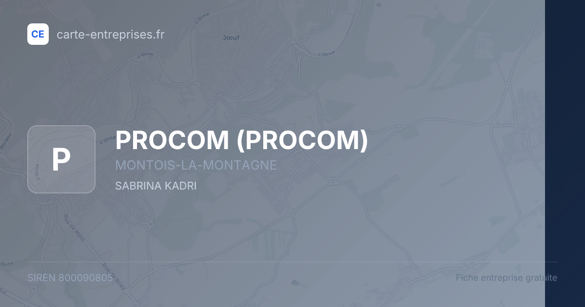 PROCOM — 800090805 — fiche entreprise
