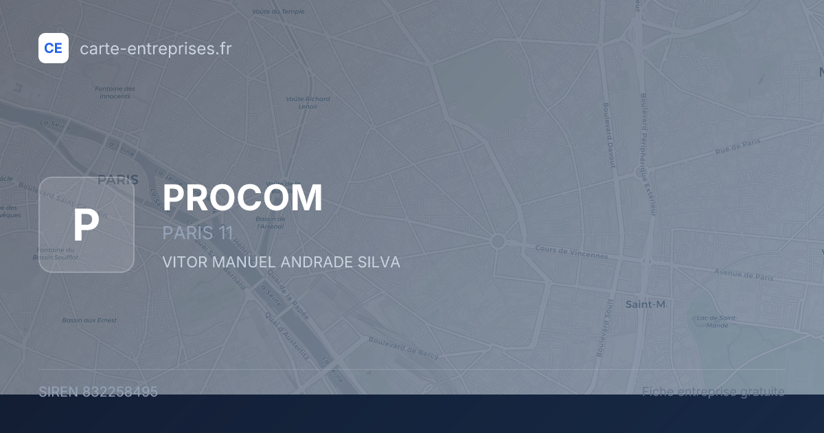 PROCOM — 832258495 — fiche entreprise