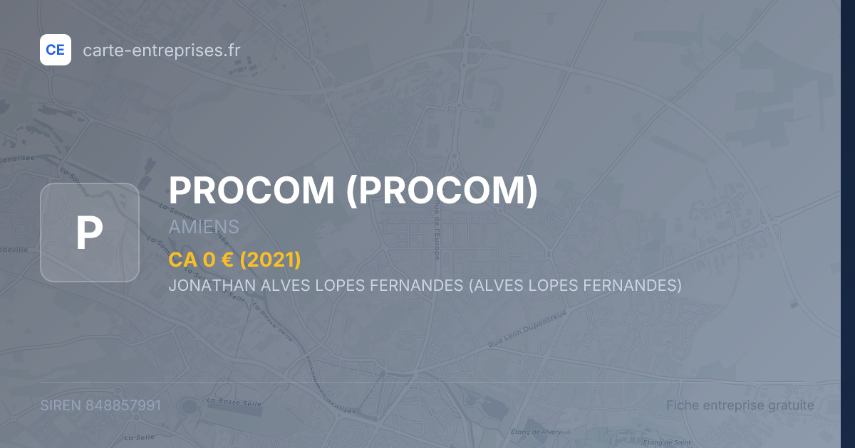 PROCOM — 848857991 — fiche entreprise