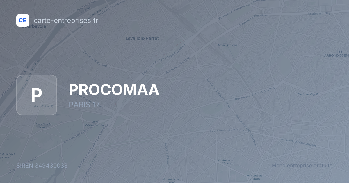 PROCOMAA — 349430033 — fiche entreprise